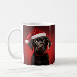 Svart lab marionett i Santa Hat Kaffemugg
