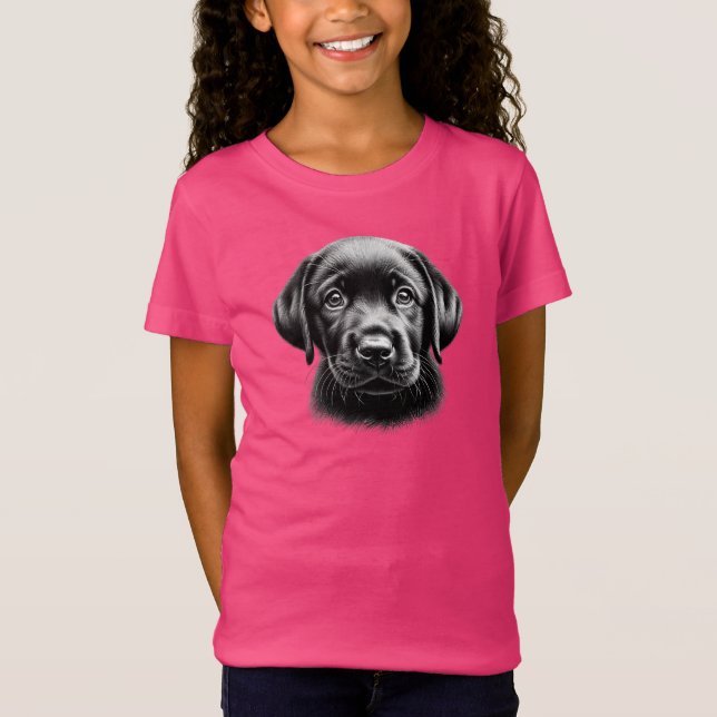 Svart lab marionett t shirt (Framsida)