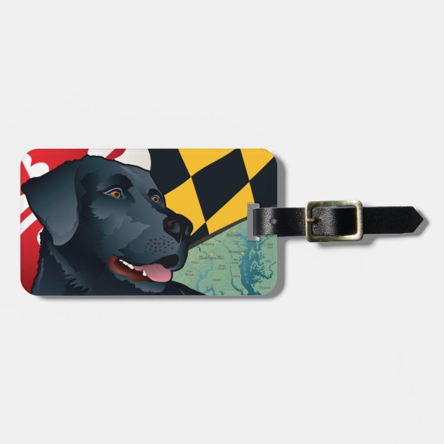 Svart lab medborgare bagagebricka (Horisontell Framsida)