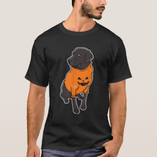Svart lab Mutt Puppy Hund Halloween Pumpkin Tshirt T Shirt