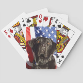 Svart lab och Flagga Spel Kort