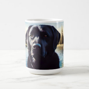 Svart lab och Sjö Kaffemugg