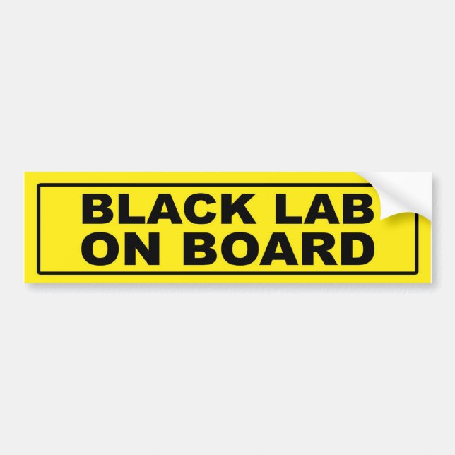 Svart lab ombord bildekal (Framsidan)
