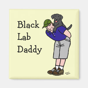 Svart lab pappa magnet
