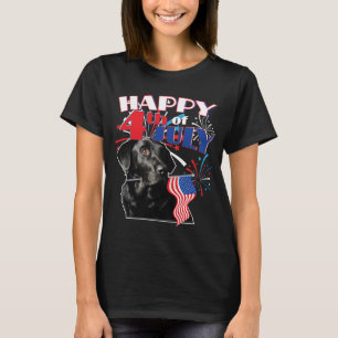 Svart lab patriot för svart Labrador Juli 4th T Shirt