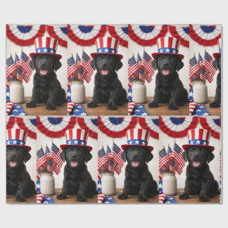 Svart Lab Patriotisk Farbror Sam-hatt present Presentpapper