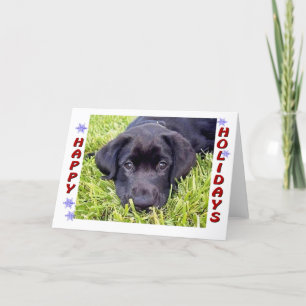 Svart lab Puppy Glad helg-kort Helgkort