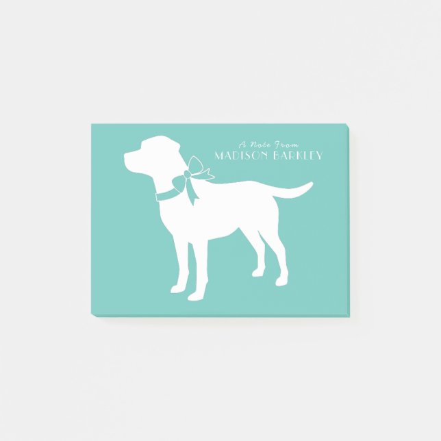 Svart lab Puppy Labrador Hund Post-it Block (Framsida)