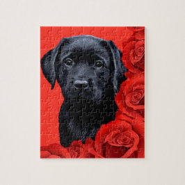Svart lab Puppy Ro Labrador Retriever Pussel