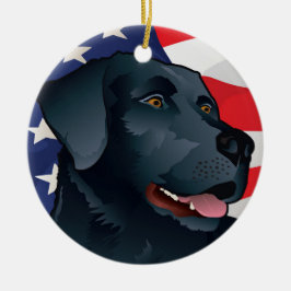 Svart lab Retriever av Amerika Julgransprydnad Keramik