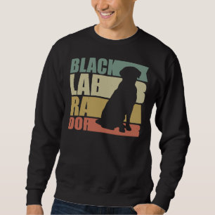Svart lab Retro Labrador Retriever Hund Lång Ärmad Tröja