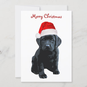 Svart lab Santa Hund God jul - Labrador Hund Julkort