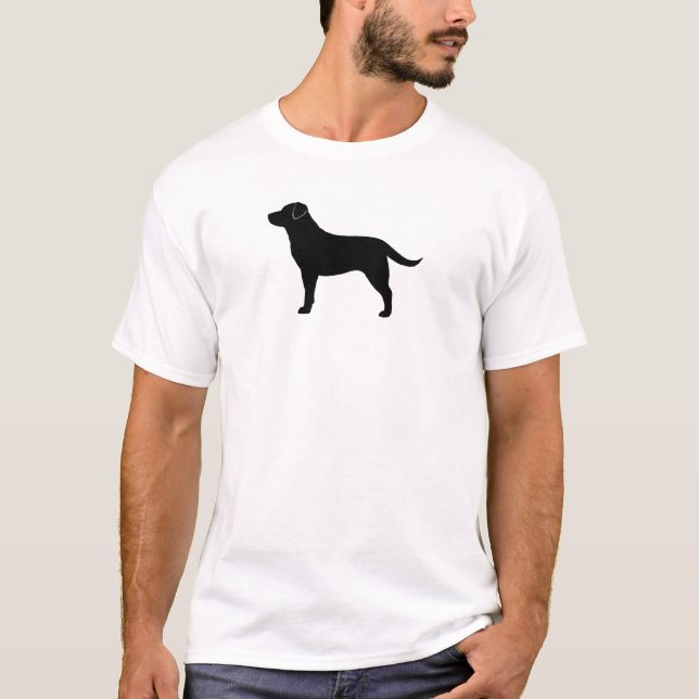 Svart lab Silhouette för hund aveln för Labrador Tee (Framsida)