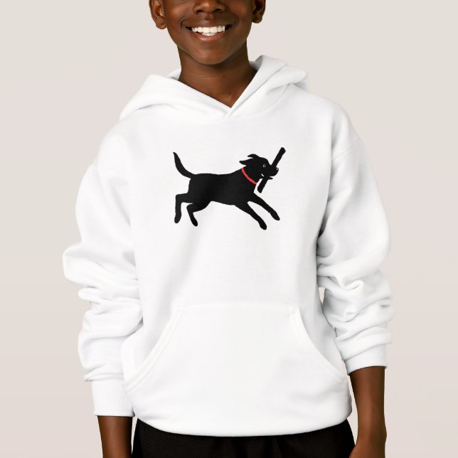 Svart lab spring för skämtsam hund för Labrador Tee (Framsida)