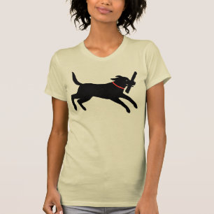 Svart lab spring för skämtsam hund för Labrador Tee