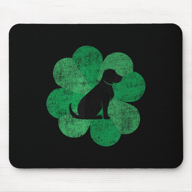 Svart lab St. Patricks Day Shirt - Retro Labrador Musmatta (Framsidan)