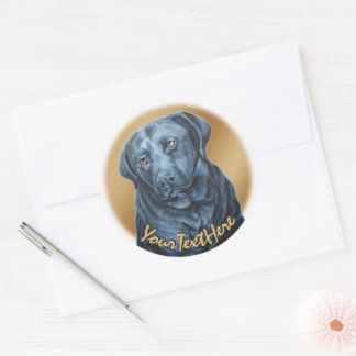 Svart lab symboler för blå Hund Runt Klistermärke