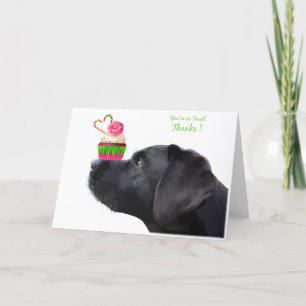 Svart lab tackkort - Hund Tack