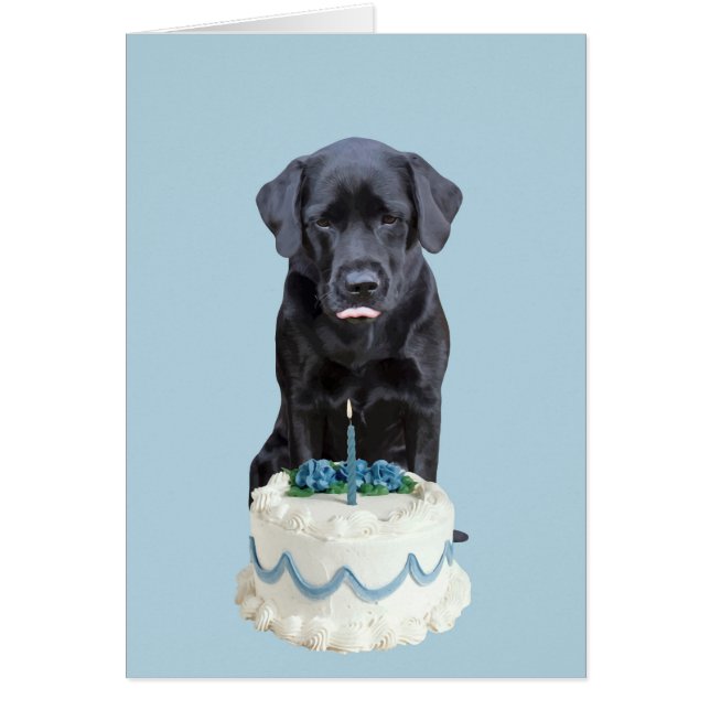Svart lab Tillfällen-kort - Hund Kaksdag Hälsningskort (Framsidan)
