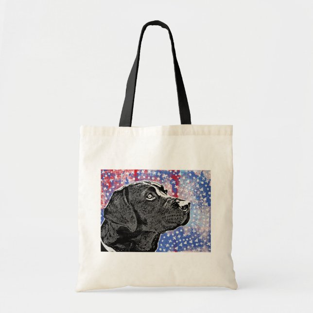 Svart lab Tote Bag Labrador Retriever Hund Tygkasse (Framsidan)