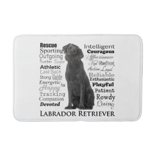 Svart lab trakter Bath Mat Badrumsmatta