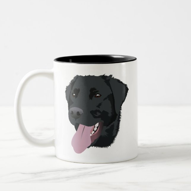 Svart lab Två-Tonad mugg (Vänster)