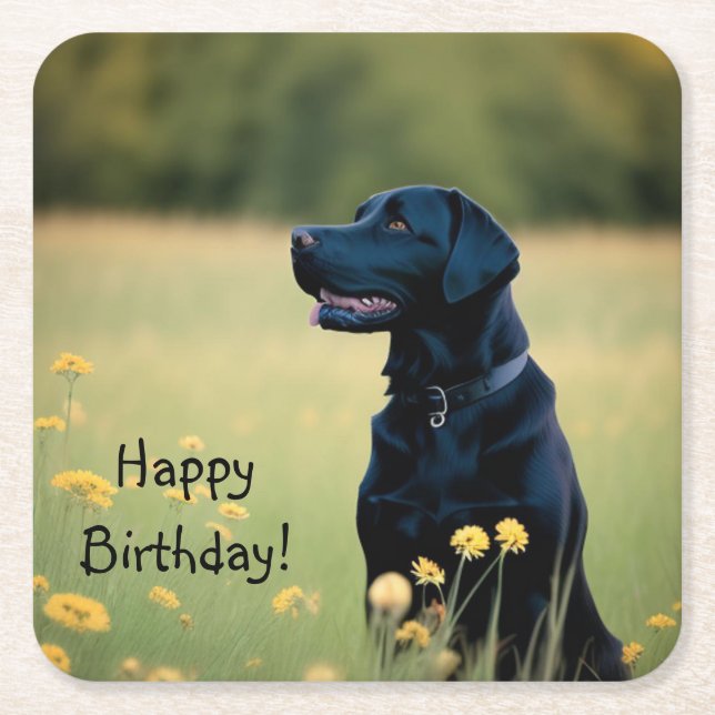 Svart lab underlägg papper kvadrat (Framsidan)