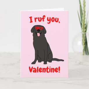 Svart Lab Valentine-kort Helgkort