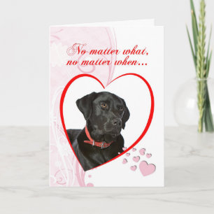 Svart Lab Valentine Trogenhet och Kärlek Helgkort