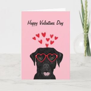 Svart lab valentines day-kort - arbetsförmedling helgkort