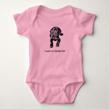 Svart lab valp för babybodysuit