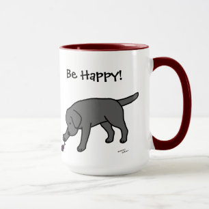 Svart lab vänlig tecknadsvart Labrador Mugg