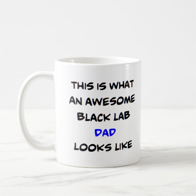 svart labb pappa, awesome kaffemugg (Vänster)
