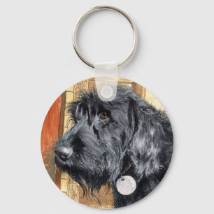 Svart Labradoodle #1 Keychain Nyckelring