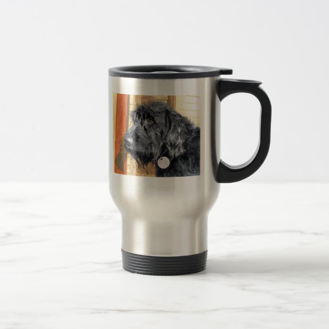 Svart Labradoodle #1 travel mug Resemugg (Höger)