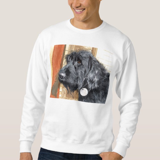 Svart Labradoodle #1 tröja Sweatshirt (Framsida)