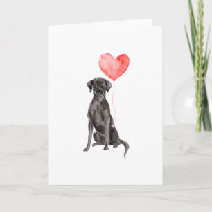 Svart Labradoodle Alla hjärtans dag-kort, Alla hjä Helgkort