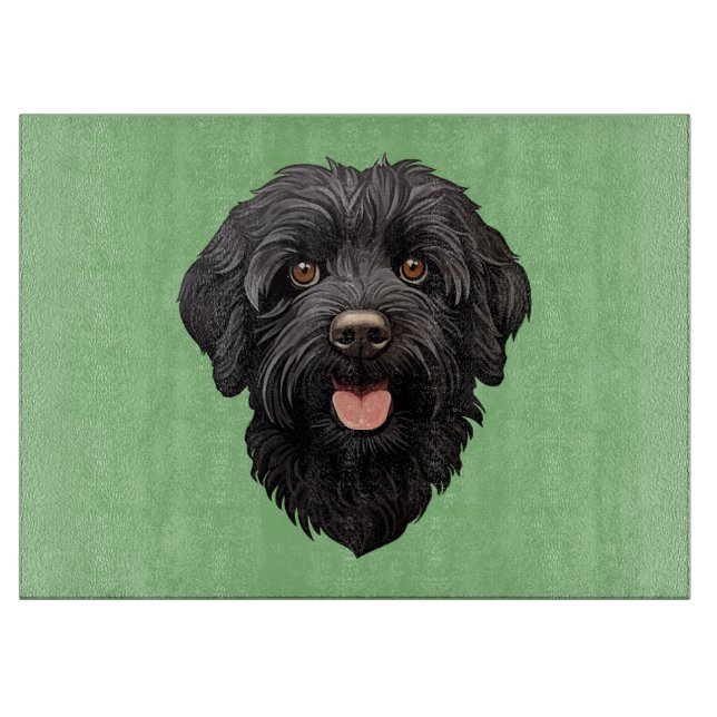 Svart Labradoodle Hund (Framsidan)