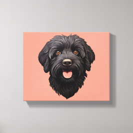 Svart Labradoodle Hund Canvastryck