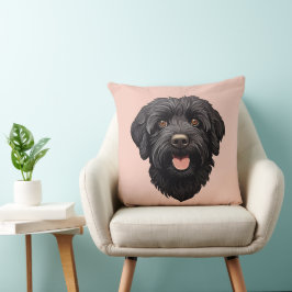 Svart Labradoodle Hund Kudde