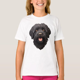 Svart Labradoodle Hund T Shirt
