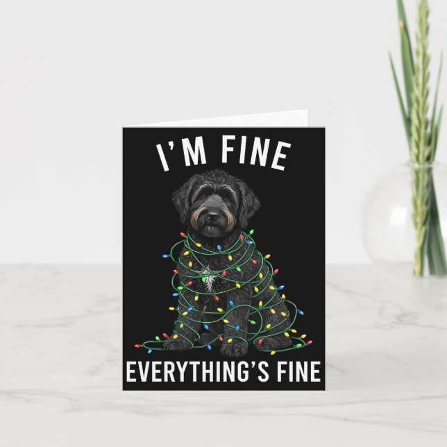 Svart Labradoodle Jul Jag Mår Bra Allting Är Kort (Framsida)
