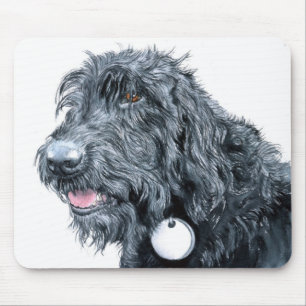 Svart Labradoodle Mousepad Musmatta