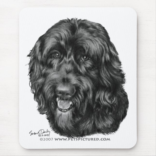 Svart Labradoodle Musmatta (Framsidan)