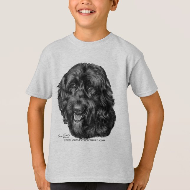 Svart Labradoodle T-shirt (Framsida)