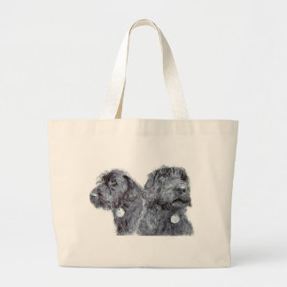 Svart Labradoodles hänger lös Jumbo Tygkasse