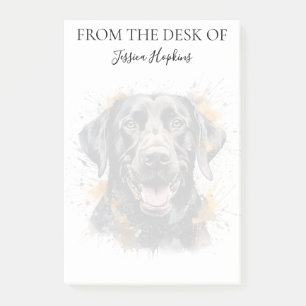 Svart Labrador Älskare Monogrammerad Hund Post-it Block