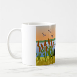 Svart labrador Bird Hund Sunset Kaffemugg