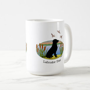 Svart labrador Bird Hund Sunset Oval Kaffemugg