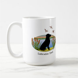 Svart labrador Bird Hund Sunset Oval Kaffemugg